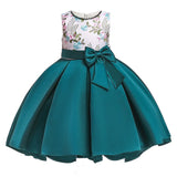 Summer Children Clothing Girls Dresses Size 2-10 Years Baby Dress Kids Bow Flower Clothing Princess Costume Girls Party Dress Y19061701