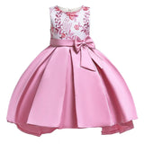 Summer Children Clothing Girls Dresses Size 2-10 Years Baby Dress Kids Bow Flower Clothing Princess Costume Girls Party Dress Y19061701