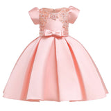 Summer Children Clothing Girls Dresses Size 2-10 Years Baby Dress Kids Bow Flower Clothing Princess Costume Girls Party Dress Y19061701