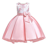 Summer Children Clothing Girls Dresses Size 2-10 Years Baby Dress Kids Bow Flower Clothing Princess Costume Girls Party Dress Y19061701