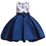 Summer Children Clothing Girls Dresses Size 2-10 Years Baby Dress Kids Bow Flower Clothing Princess Costume Girls Party Dress Y19061701