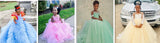 Mint Crystals Flower Girl Dresses Ball Gown Tulle Beaded Flower Vintage Little Girl Peageant Birthday Christening Dress Gowns ZJ419