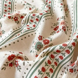 elvesmall Retro Brown Floral Print Bedding Set