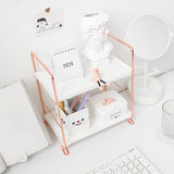 elvesmall Aesthetic Desk Rose Gold Storage Rack