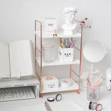 elvesmall Aesthetic Desk Rose Gold Storage Rack