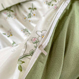 elvesmall Sage Green Wildflowers Bedding Set