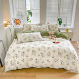 elvesmall Sage Green Wildflowers Bedding Set