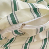elvesmall Minimalist Green Striped Sage Bedding Set