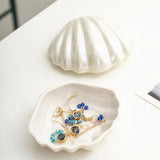 elvesmall Clam Shell Ceramic Jewelry Storage