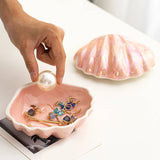 elvesmall Clam Shell Ceramic Jewelry Storage