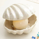 elvesmall Clam Shell Ceramic Jewelry Storage