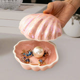 elvesmall Clam Shell Ceramic Jewelry Storage