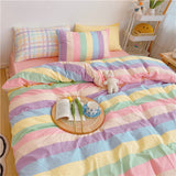 elvesmall Pastel Rainbow Bedding Set