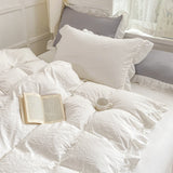 elvesmall Soft Crumpled Ruffle Bedding Set