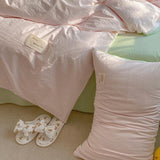 elvesmall Two Toned Morandi Color Bedsheet Set