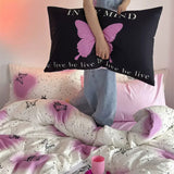 elvesmall Vintage Butterflies Y2K Aesthetic Bedding Set