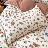elvesmall Vintage Coquette Red Roses Bedding Set