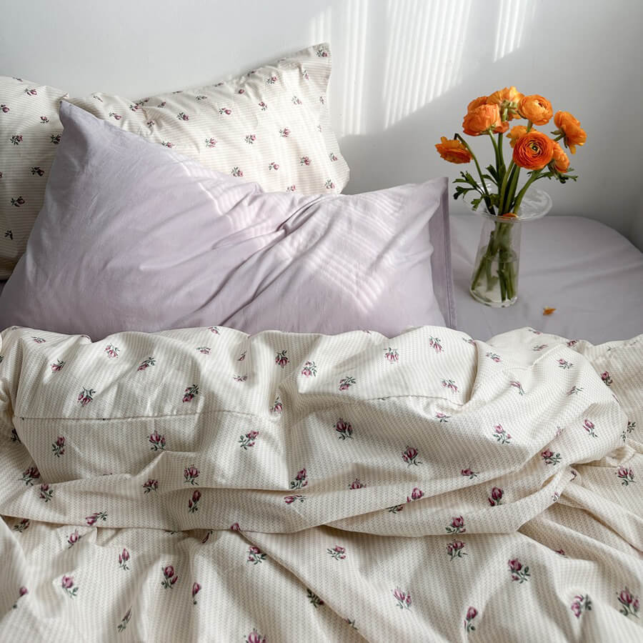elvesmall Vintage Grandmacore Floral Print Bedding Set