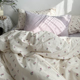 elvesmall Vintage Grandmacore Floral Print Bedding Set