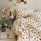 elvesmall Vintage Red Hearts Bedding Set