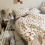elvesmall Vintage Red Hearts Bedding Set