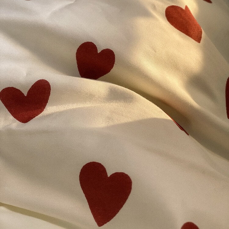 elvesmall Vintage Red Hearts Bedding Set