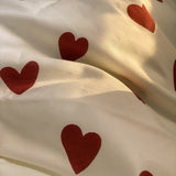 elvesmall Vintage Red Hearts Bedding Set