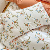 elvesmall Vintage Red Berries Print Bedding Set
