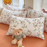elvesmall Vintage Red Berries Print Bedding Set
