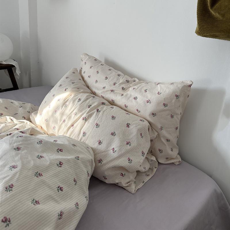 elvesmall Purple Vintage Floral Bedding Set