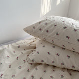 elvesmall Purple Vintage Floral Bedding Set