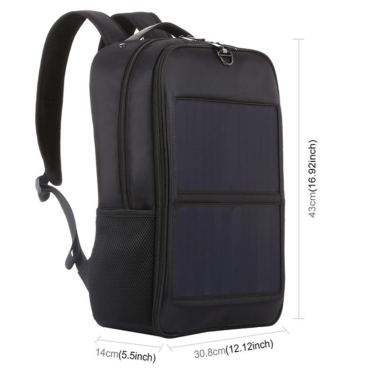 elvesmall Travel Outdoor Waterproof Nylon Solar Charging Backpack