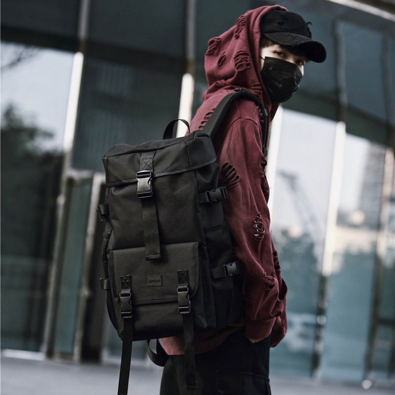 elvesmall Black Large Capacity Travel Tooling Backpack