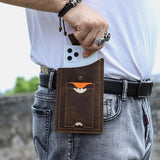 elvesmall Men EDC Genuine Leather Cowhide 6.5 Inch Phone Bag Belt Sheath Waist Bag