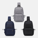 elvesmall Men Oxford Large Capacity Chest Bag Multi-pockets Crossbody Bag Shoulder Bag