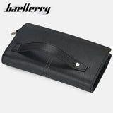 elvesmall Baellerry Men Faux Leather Long Wallet Large Capacity Clutches Bags For Business Outdoor