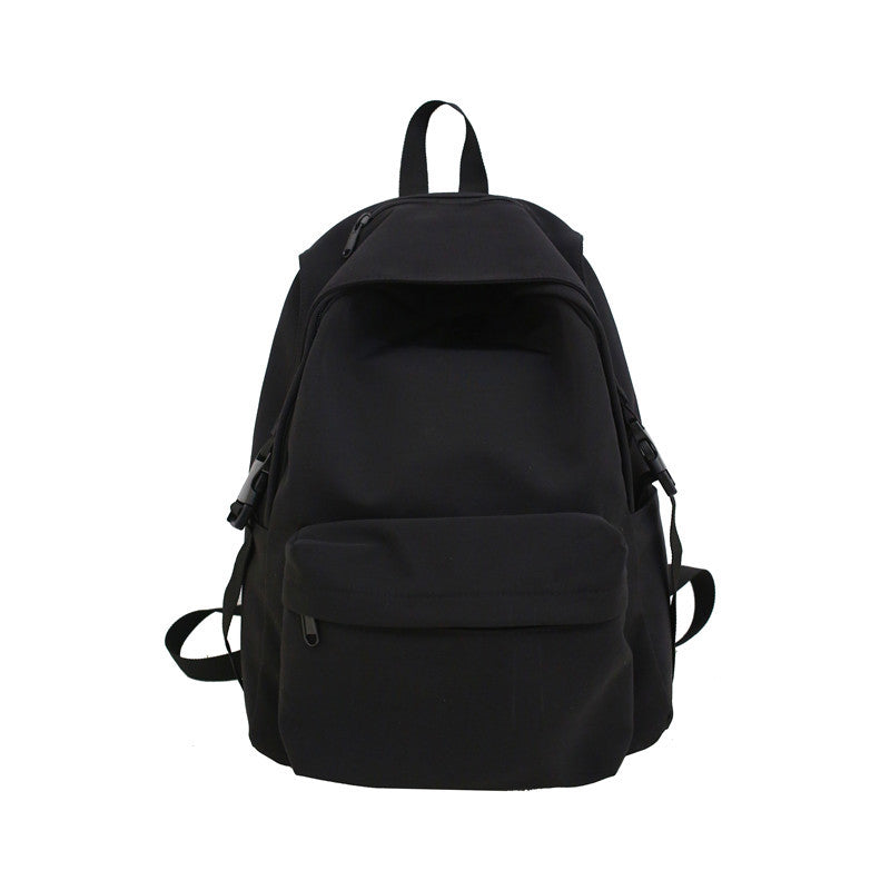 elvesmall New Japanese And Korean Early High School Student Bag Nylon Solid Color Waterproof Lightweight Backpack College Students Couple Backpack