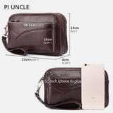 elvesmall Men Genuine Leather Clutches Bags Small Phone Bag Card Holder Business Bag