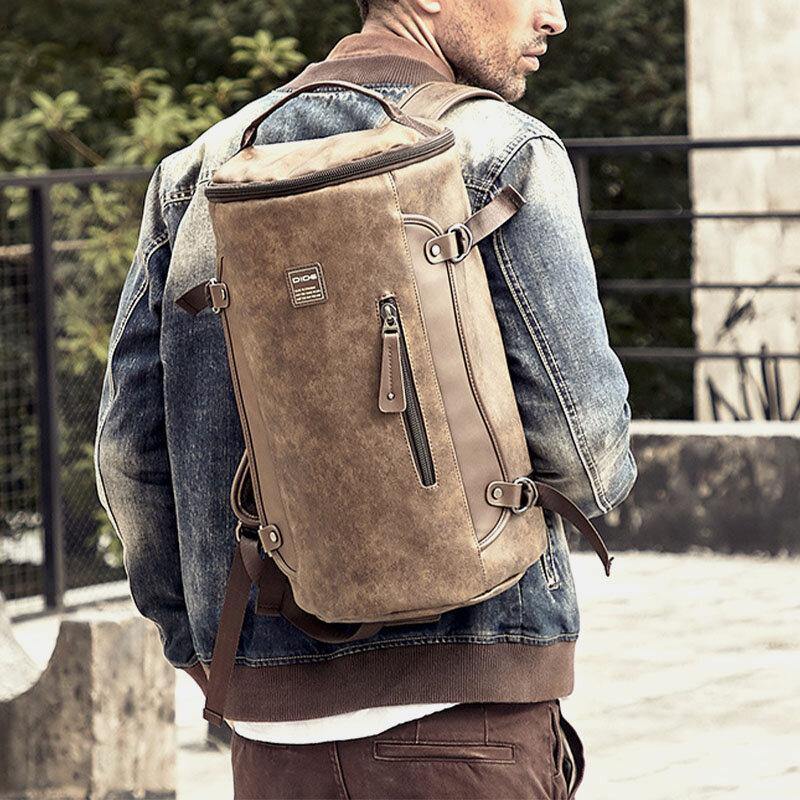 elvesmall Men Vintage Large Capacity Backpack Casual Travel Bag