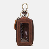 elvesmall Men Genuine Leather Cowhide Car Key Storage Bag Hanging Waist Bag Wallet
