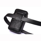 elvesmall Genuine Leather Multi-function Fanny Waist Bag Belt Bum Pouch Phone Bag Coin Purse For Men