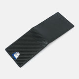 elvesmall Men Multifunction Business RFID Carbon Fiber US Dollar Clip Card Trade Short Multi-card Slots Wallet