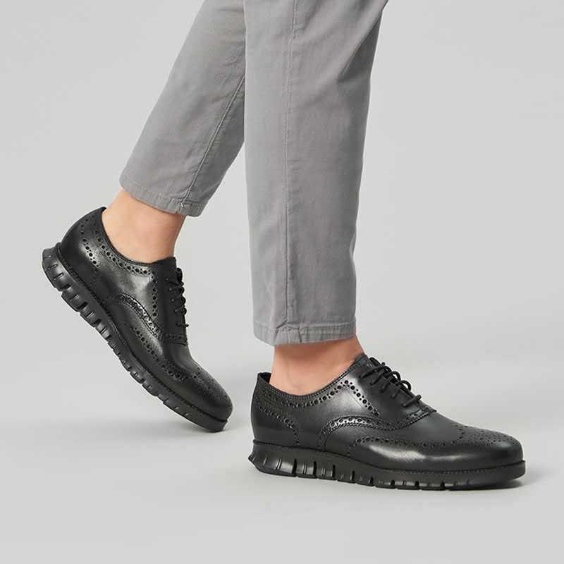 elvesmall Leather Shoes Men's Autumn Business Shoes Men's Thick-soled Men's Shoes Large Size Casual Shoes
