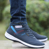elvesmall Waterproof Men's Shoes New Breathable Leather Casual Shoes
