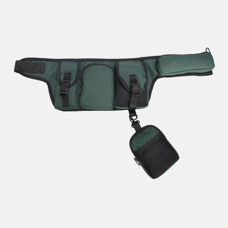 elvesmall Unisex Hip-hop Style Camouflage Street Fashion Outdoor Multi-pocket Bullet Bag Waist Bag Chest Bag