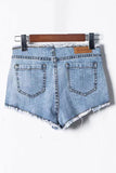 elvesmall Zipper Lace Up Denim Shorts