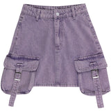 elvesmall High Waist Bodycon Cargo Denim Skirt Summer Fashion Versatile Short Skirt Women