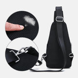 elvesmall Men Cowhide Genuine Leather Multi-Pocket Double Zipper Breathable Retro Chest Bags Crossbody Bag Shoulder