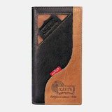elvesmall Men Genuine Leather Retro Fashion Multi-slot Leather Clutch Wallet Card Holder Wallet