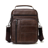 elvesmall Men Genuine Leather Retro Business Vertical Handbag Crossbody Bag